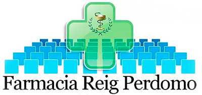 El logotipo de Farmacia Reig Perdomo tiene un símbolo de farmacia.