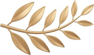 Illustration eines goldenen Blattzweigs auf weißem Hintergrund