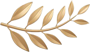 Illustration eines goldenen Blattzweigs auf weißem Hintergrund