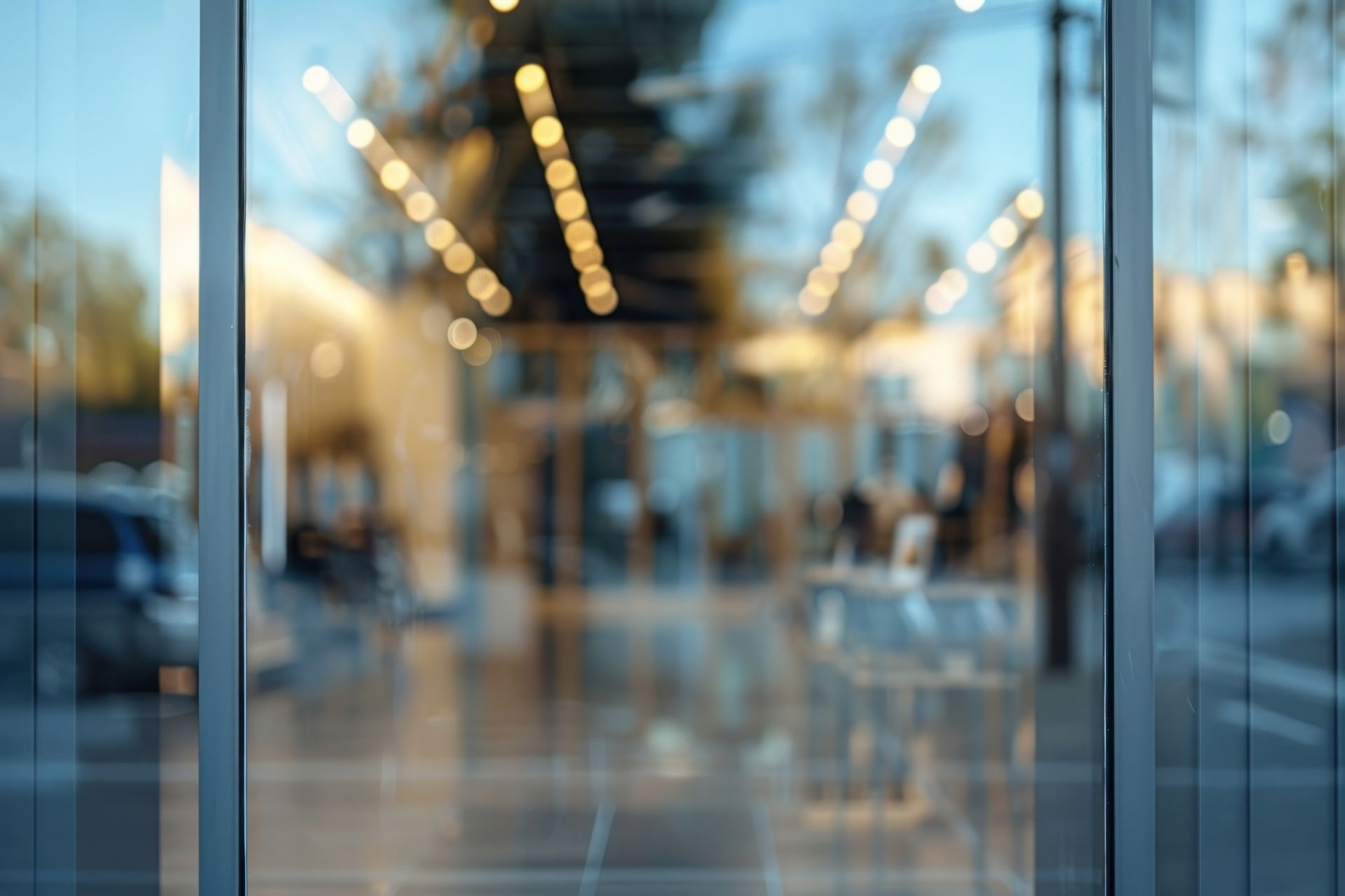 Vitrine de magasin floutée