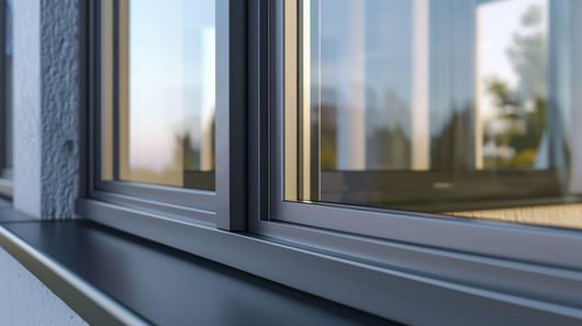 Fenêtre coulissante en PVC gris