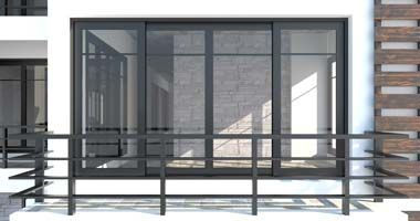 Portes coulissantes en verre à cadre noir