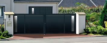 Portail double gris foncé