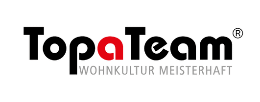 Ein schwarz-rotes Logo für ein Unternehmen namens Top Team