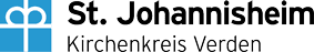 A blue and white logo for st. johannsheim kirchenkreis verden