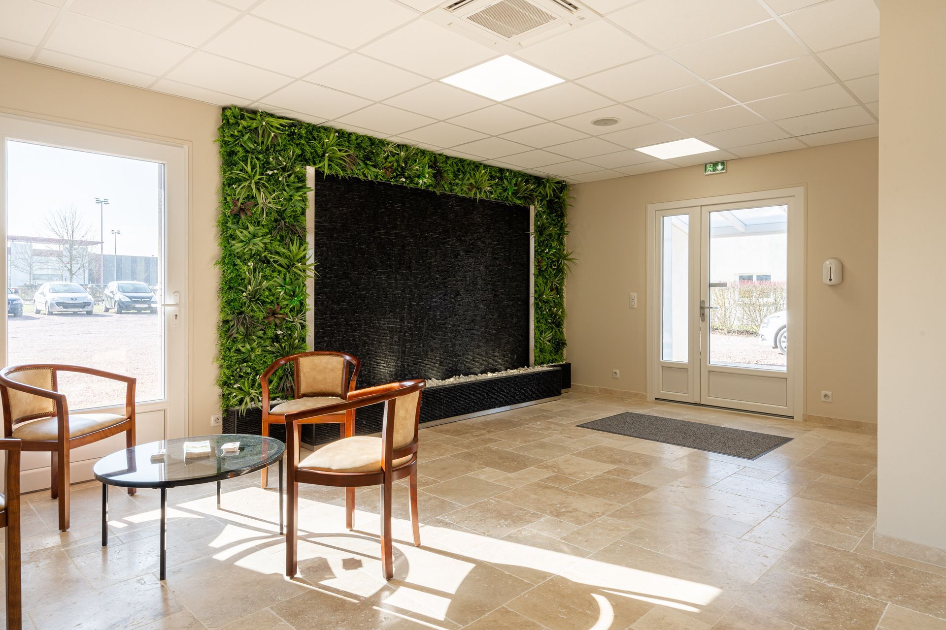 Accueil d'un salon funéraire.