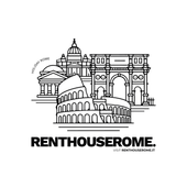 logo skyline roma, colosseo e altri monumenti che rappresentano rent house rome