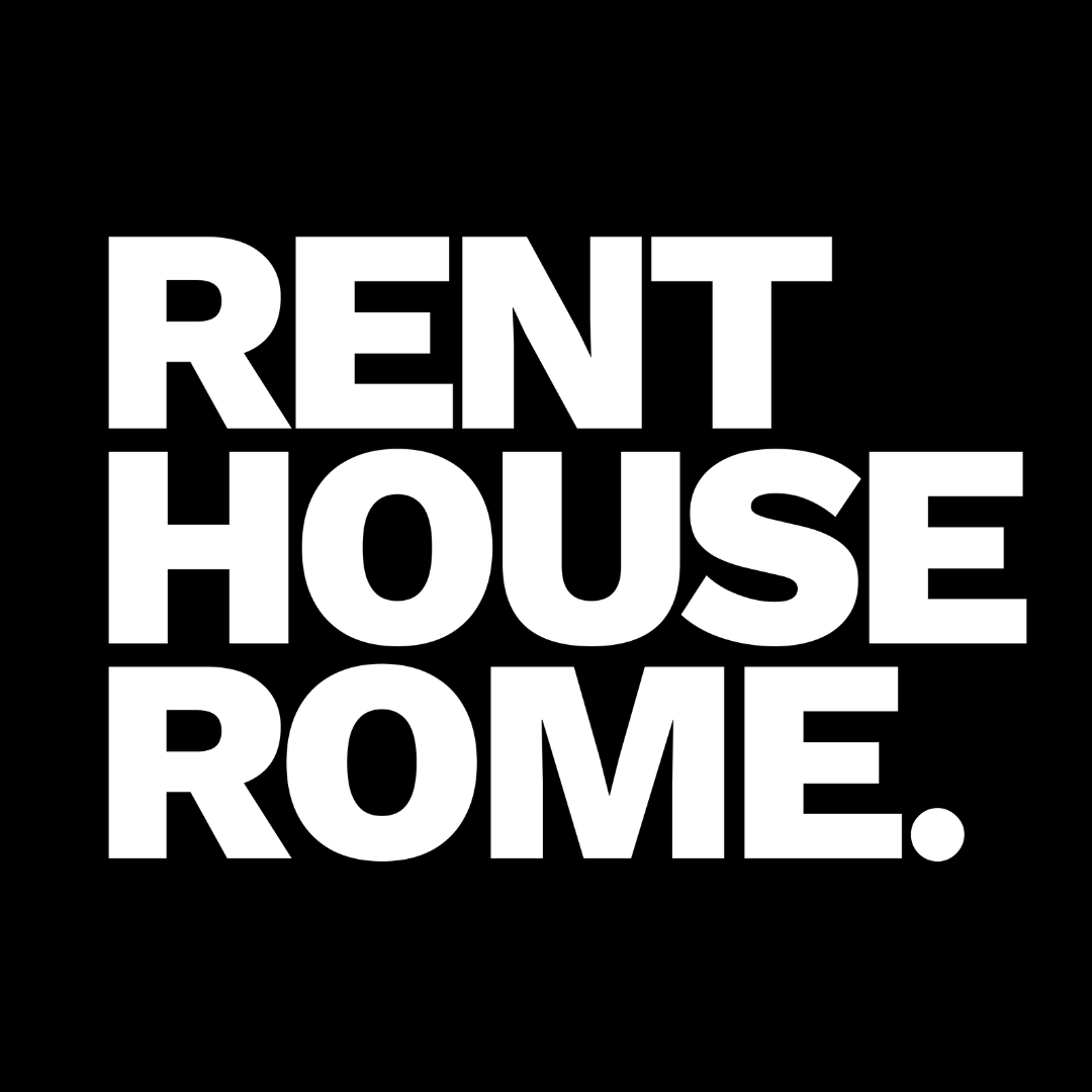 Il logo per affitto casa roma è bianco su sfondo nero