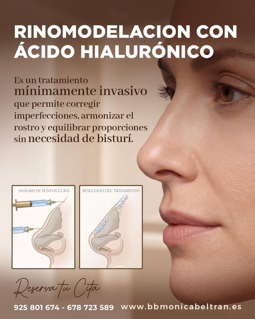 Anuncio de masaje en camilla con toalla blanca, fondo cálido y texto promocional “45€” y “Sesión de presoterapia de regalo”.