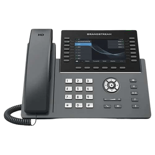 Un teléfono con una pantalla grande y botones.