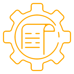 Icon Zahnrad und Liste