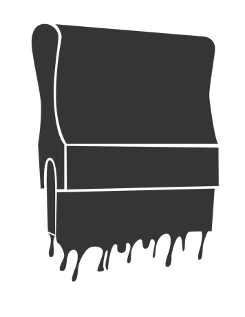 Illustration de racle de sérigraphie avec encre coulant