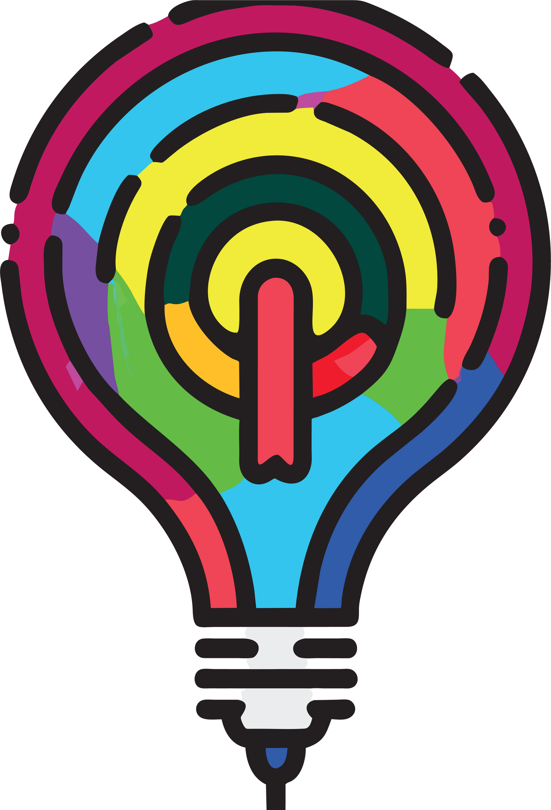 Illustration d'une ampoule multicolore