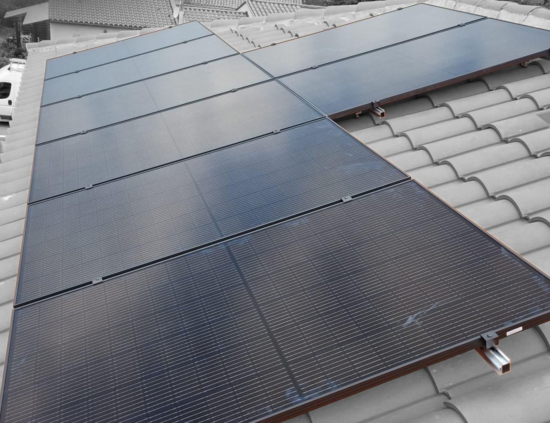 Gros plan sur des panneaux solaires