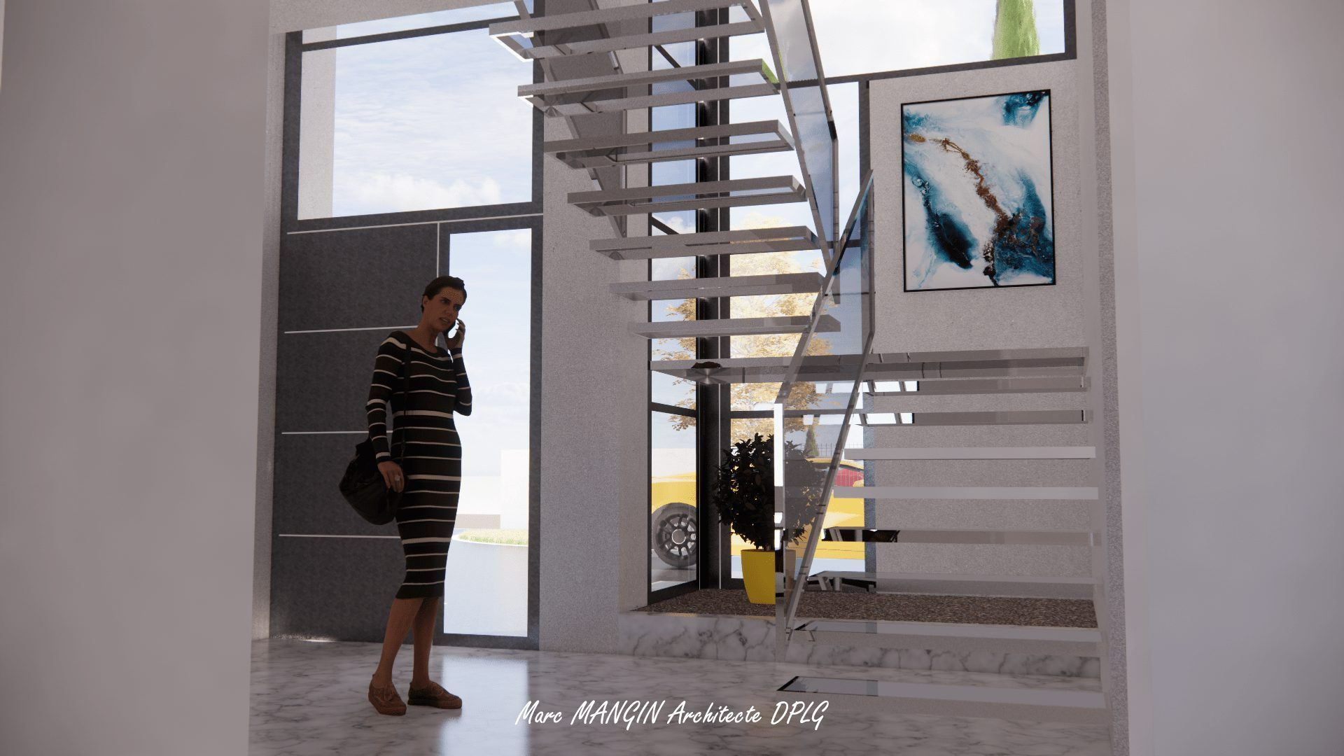 Intérieur avec escalier