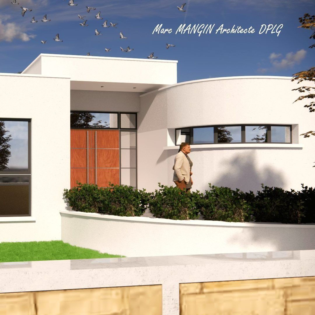 Maison blanche et ciel bleu