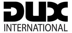 ein schwarz-weißes Logo für dux international auf weißem Hintergrund - Partner und Hersteller von Koke Raumausstattung - Tobias Liebrand - vor Ort in Senden und Lüdinghausen