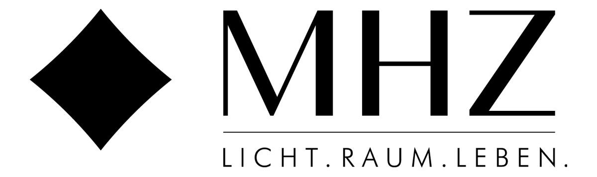 ein schwarz-weißes Logo für mhz licht raum leben - Partner und Hersteller von Koke Raumausstattung - Tobias Liebrand - vor Ort in Senden und Lüdinghausen