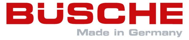 ein rotes und weißes logo für busche made in germany - Partner und Hersteller von Koke Raumausstattung - Tobias Liebrand - vor Ort in Senden und Lüdinghausen