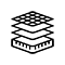 ein schwarz-weißes Symbol eines Stapels Kissen auf weißem Hintergrund - Koke Raumausstattung - Tobias Liebrand - vor Ort in Senden und Lüdinghausen