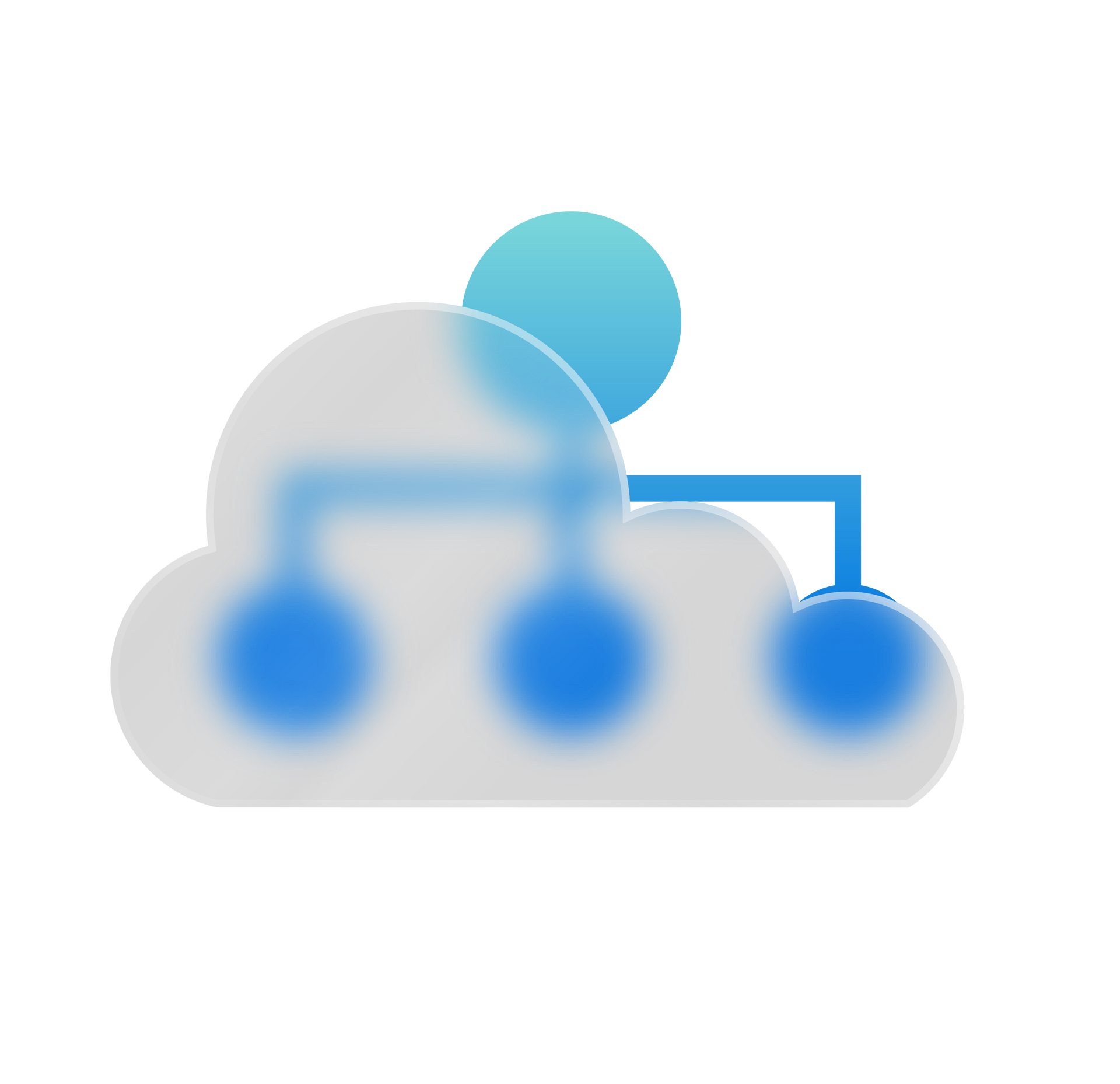 Nuage composé de trois cercles bleus internes reliés à un cercle bleu externe par des lignes bleues.