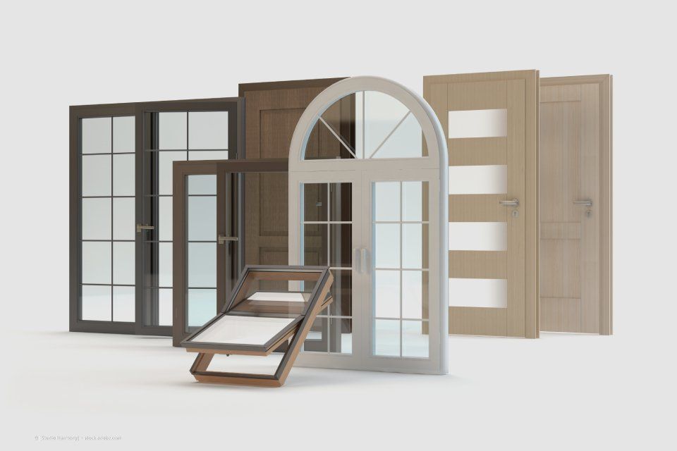 verschiedene Holztüren und  Holzfenster der Schreinerei Liebl GmbH