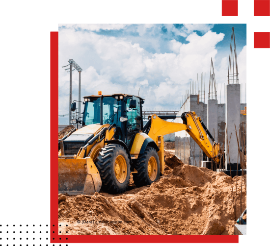 Bagger auf Großbaustelle