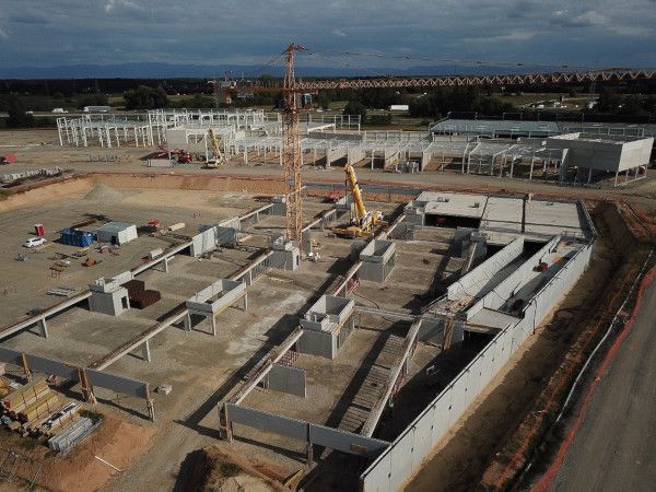 Vue aérienne d'un chantier