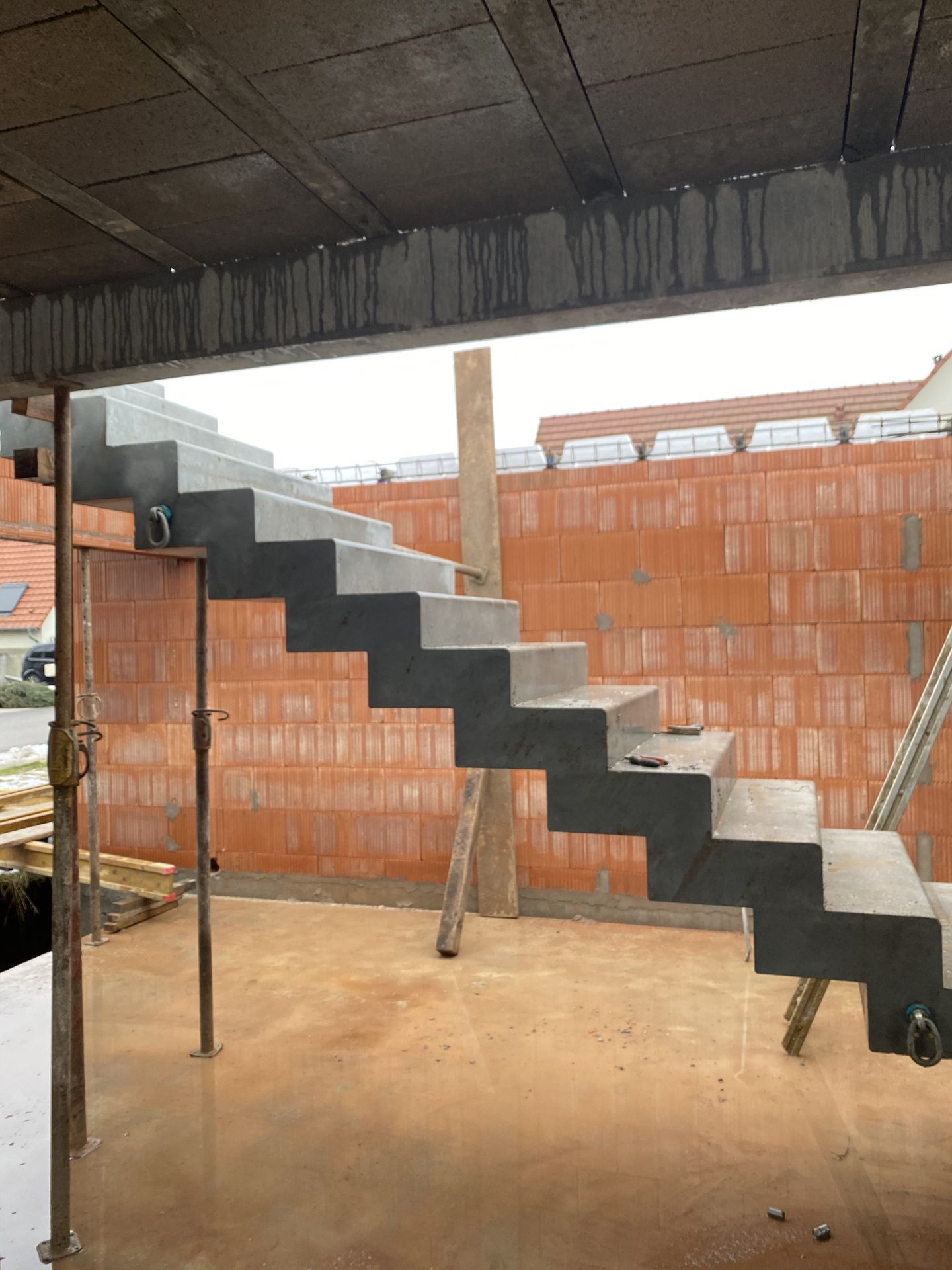 Volée d'escalier droit en béton