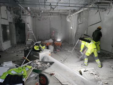 Korjausrakentamisen työmaa