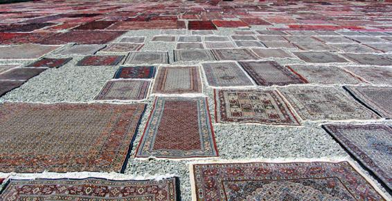 Séchage de tapis en plein air