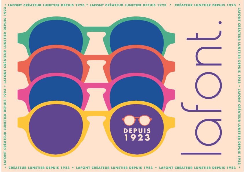 A colorful advertisement for lafont depuis 1923