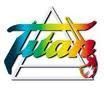 Un logotipo colorido para una empresa llamada Titans.