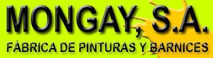 A yellow sign that says mongay s.a. fabrica de pinturas y barnices