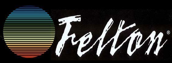 Un fondo negro con un círculo colorido y la palabra felton