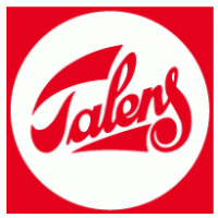 Un círculo rojo y blanco con la palabra talens en él