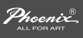 Un logotipo para Phoenix, todo para el arte sobre un fondo gris.