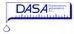 Un primer plano de un logotipo de dasa sobre un fondo blanco.