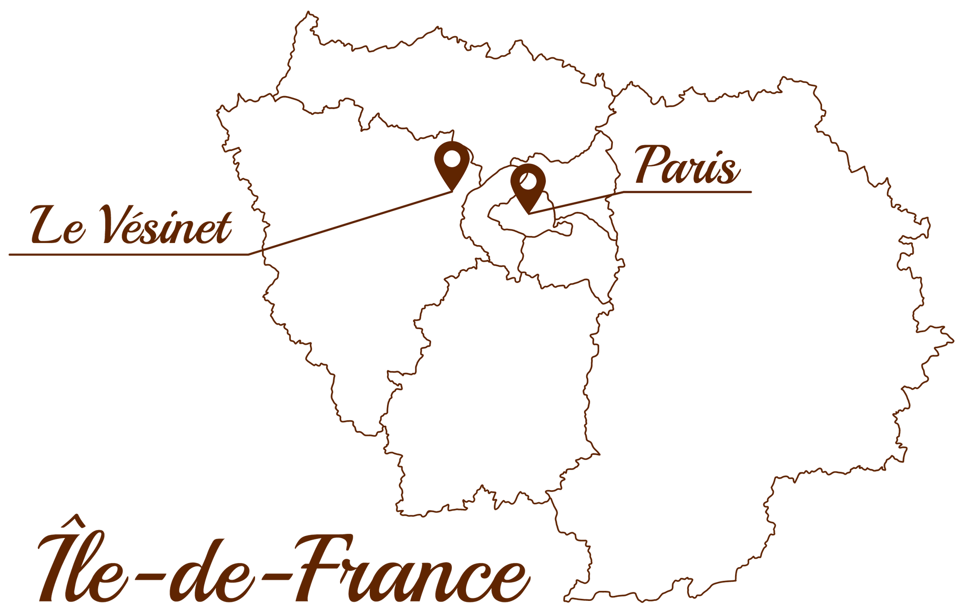 Carte stylisée d'intervention sur le territoire de l'Île-de-France.