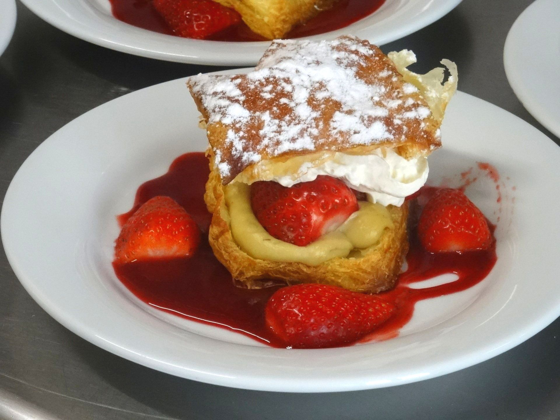Un feuilleté aux fraises