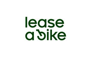 Ein grünes Logo mit der Aufschrift „Lease a Bike“ auf weißem Hintergrund.