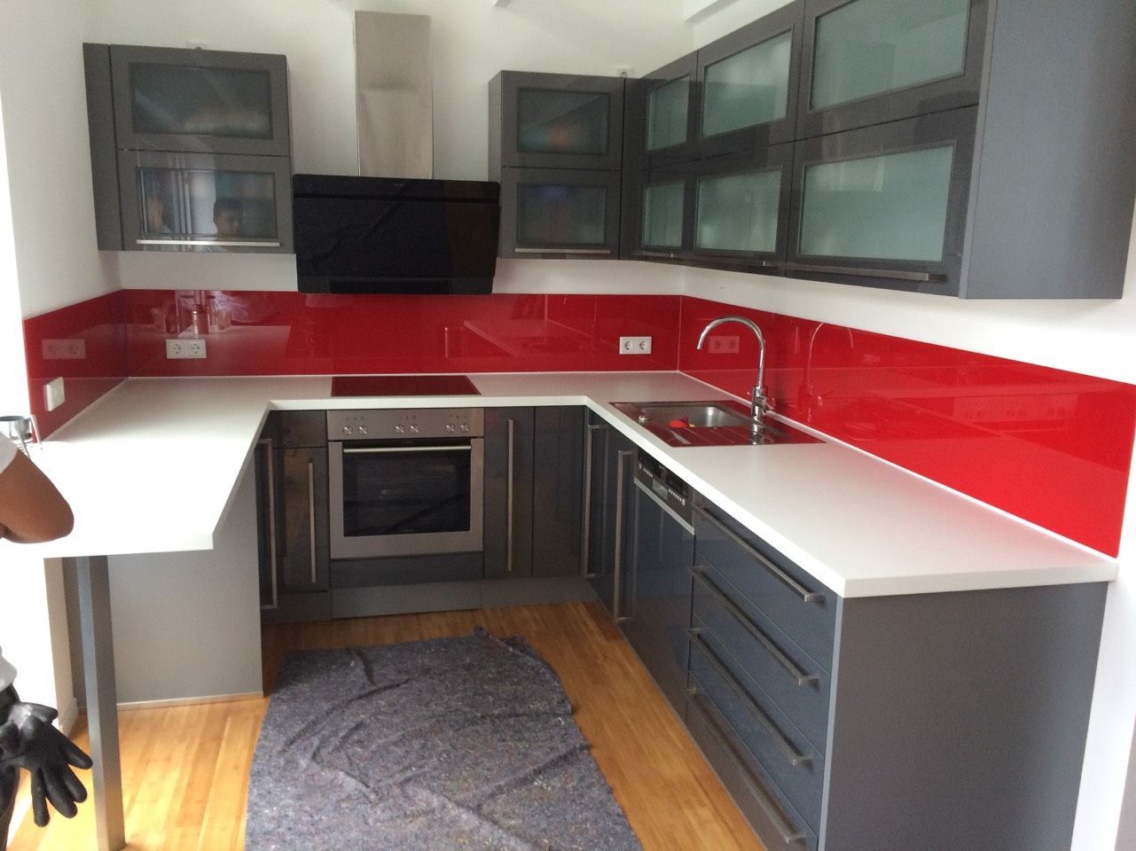 Küchenrückwand aus Glas