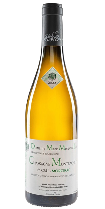 Bouteille de vin blanc Chassagne-Montrachet 1er cru Morgeot
