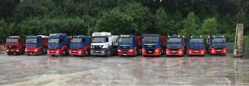 Fuhrpark der Firma Baustoffe & Transporte Köhler