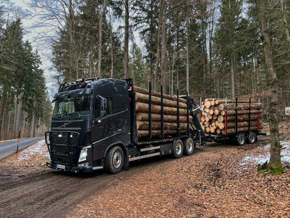 Holz wird mit Lkw transportiert, Anton Reindl Holztransporte und Holzhandel