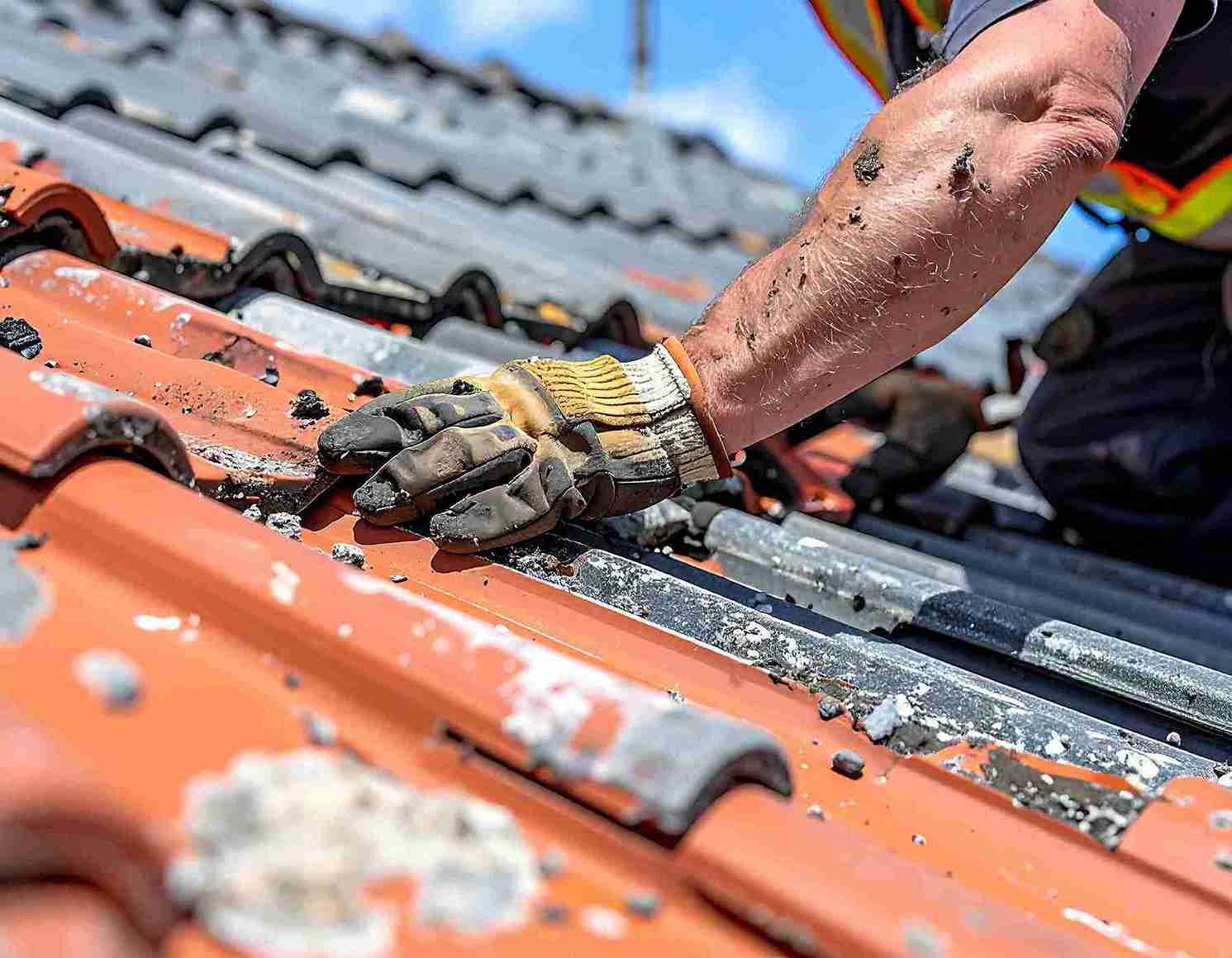 Dos trabajadores en una habitación en remodelación con herramientas, una escalera y materiales de construcción.