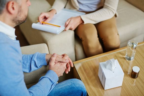 Psychologin und Patient