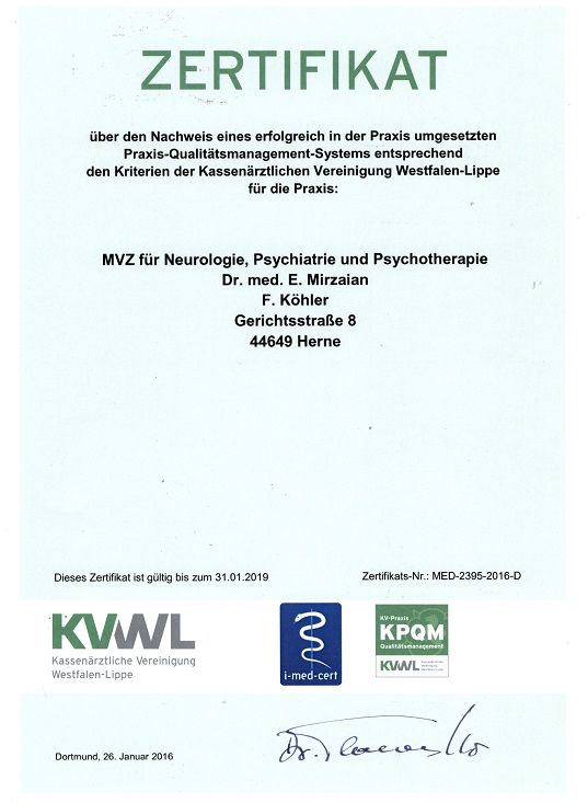 Zertifikat Praxis Qualitätsmanagement