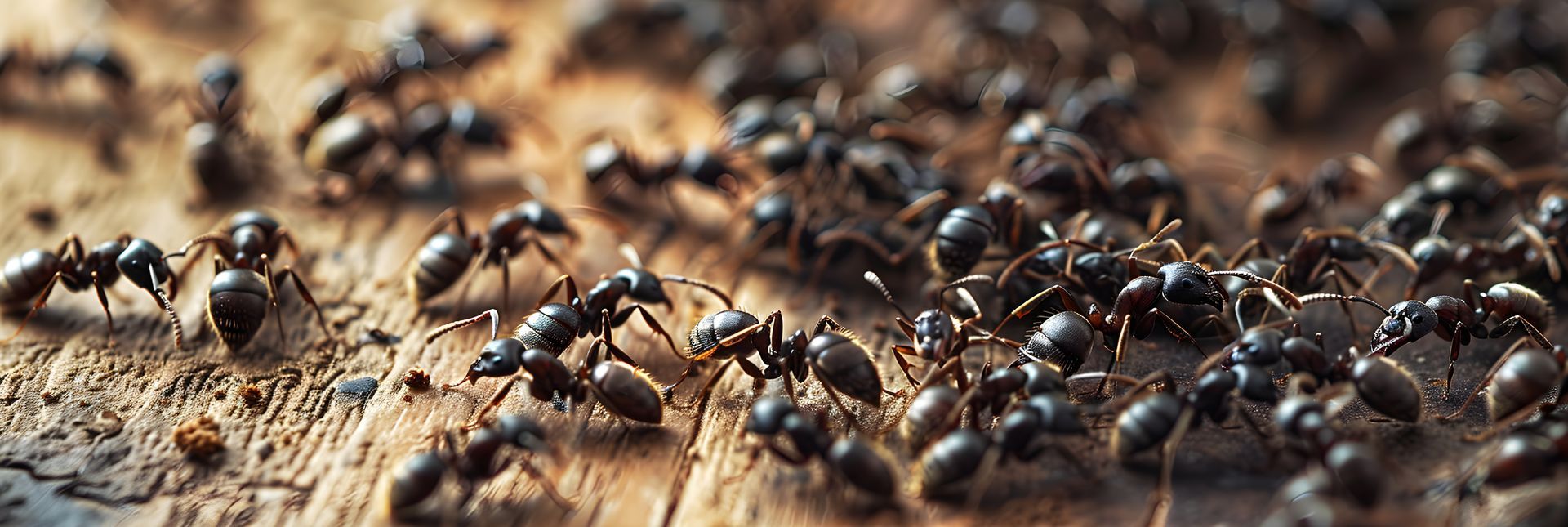 Attroupement de fourmis sur un plancher