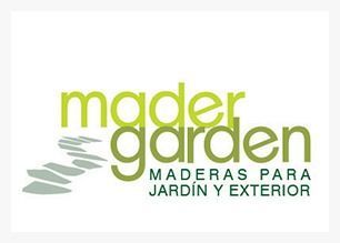 A logo for mader garden maderas para jardin y exterior